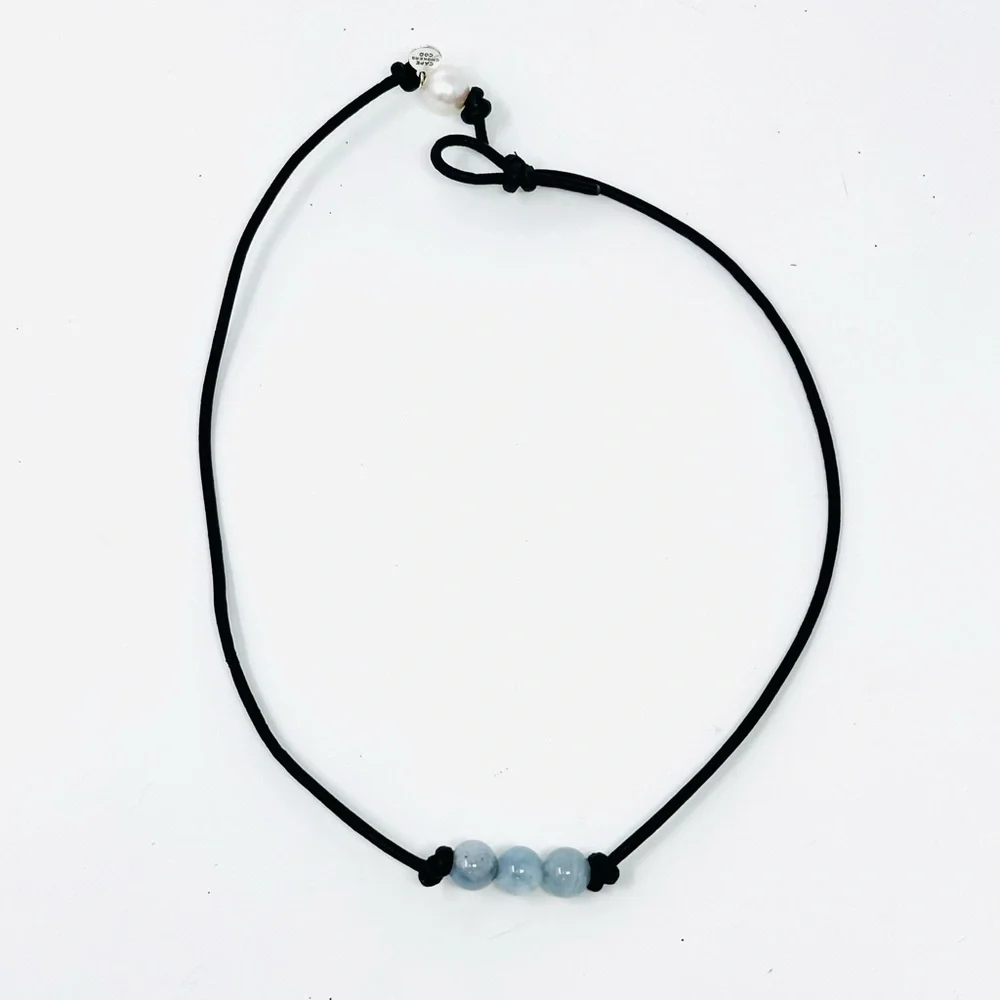 Cape Cod Chokers Beaded Choker Necklace Black Cord Beachy Y2K NWT Handmade - Picture 4 of 9